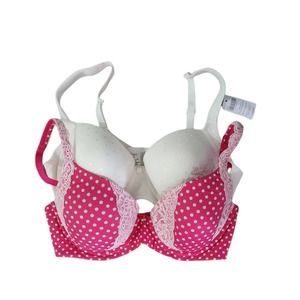 NWT Bundle of 2 Soma Full Coverage Pink and White Bras Size 32D
